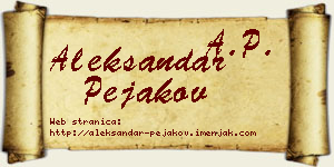 Aleksandar Pejakov vizit kartica